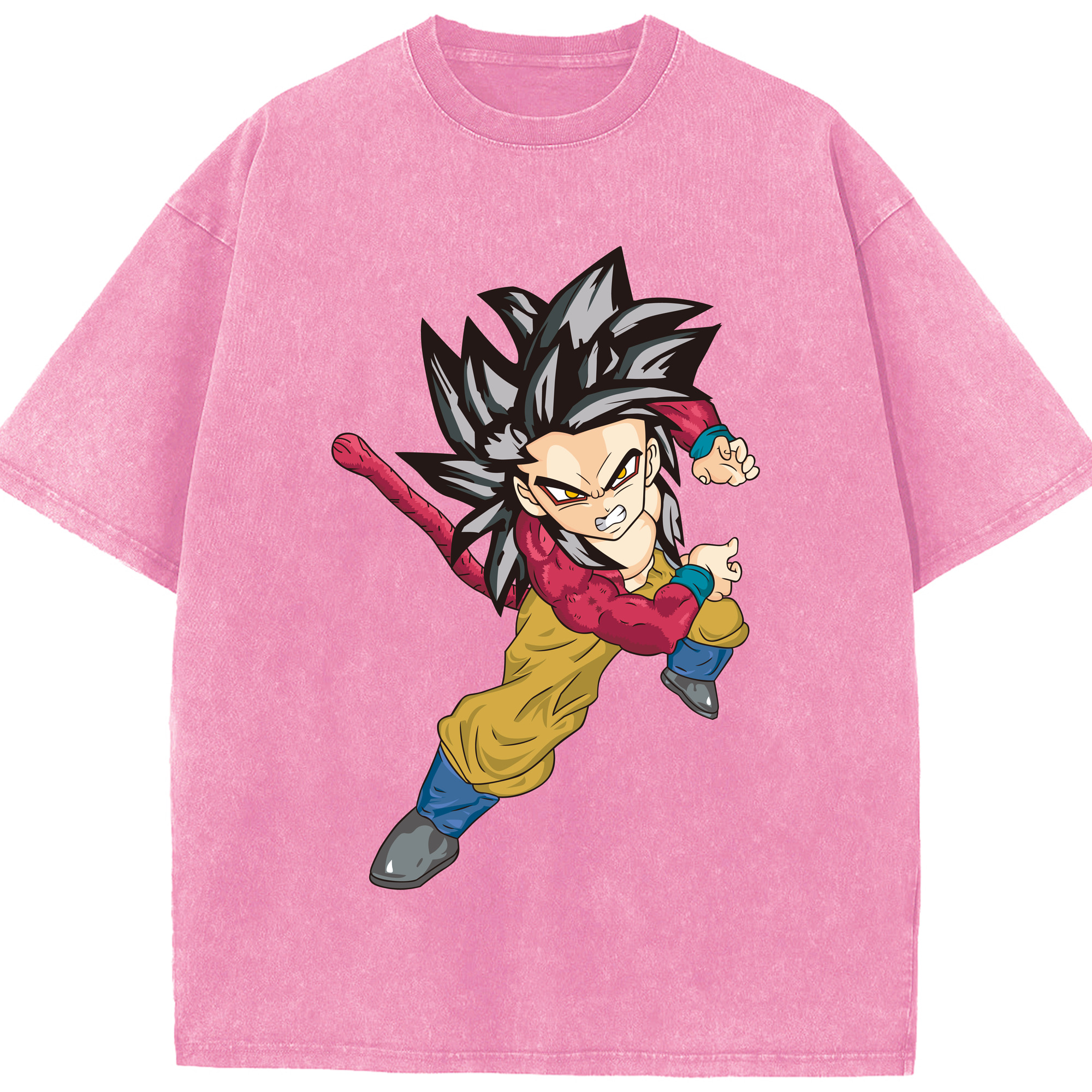 （画像用） ドラゴンボール 孫悟空（そん ごくう）Son Goku カカロット DRAGON BALL Kakarotto 綿100% ヴィンテージ風 半袖Tシャツ（フロントプリント）